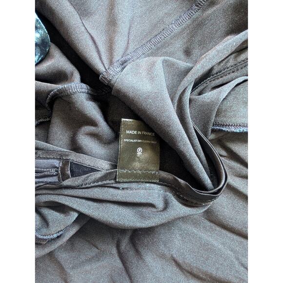 Galvan London Long-Sleeve Deep-V Hammered Velvet Cocktail Dress SZ 4 Blue #1D459 - Picture 16 of 16